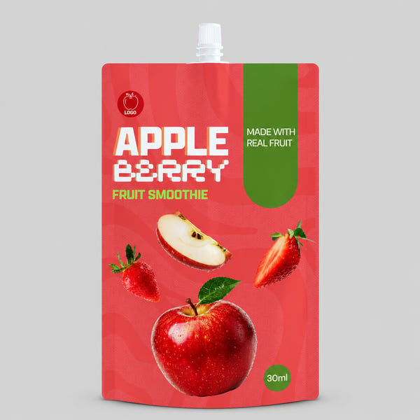 Apple Berry Drink Spout Pouch Mockup
