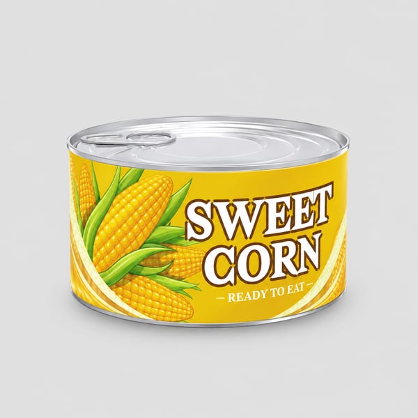 Premium Sweet Corn Metal Food Can Mockup