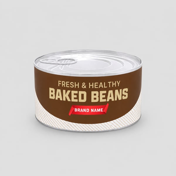 Baked Beans Metal Can Food Packaging Mockup