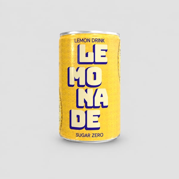 Refreshing Lemon Drink Can Mockup