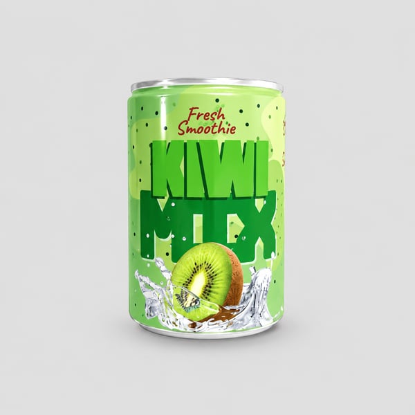 Fresh Kiwi Smoothie Juice Can Packaging Design
