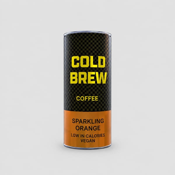 Sparkling Orange Cold Brew Coffee Beverage Can