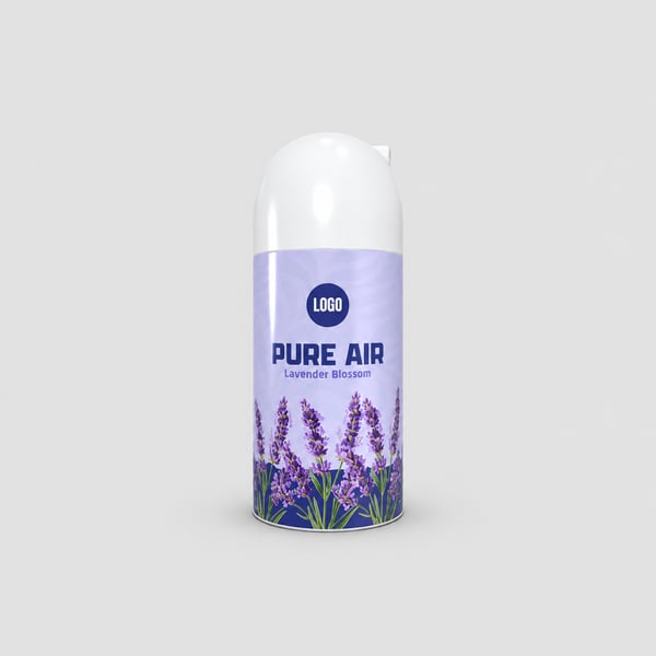 Floral Air Freshner Aerosol Spray Can Design Mockup