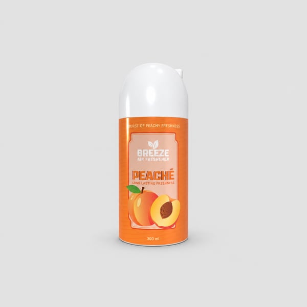 Peach Air Freshner Aerosol Spray Can Design Mockup