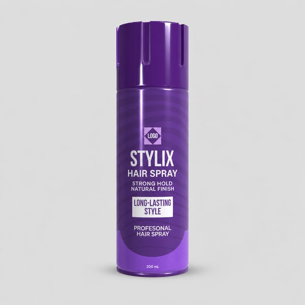 Hair Styling Spray Can With Plastic Cap Design Mockup