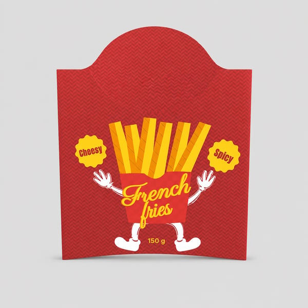 Snack French Fries Packaging Design Mockup