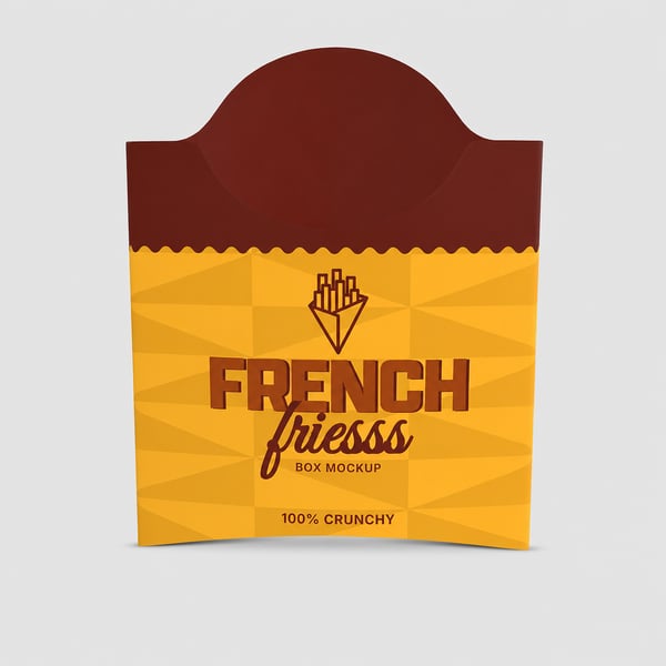 Golden Crunch Fries Packaging Design Mockup