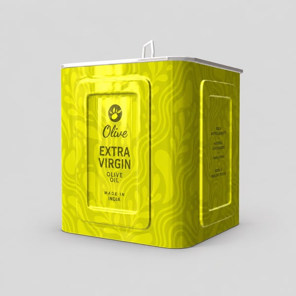 Premium Olive Oil Small Rectangular Tin Can Mockup
