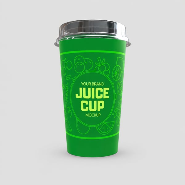 Eco Green Juice Cup Design Mockup