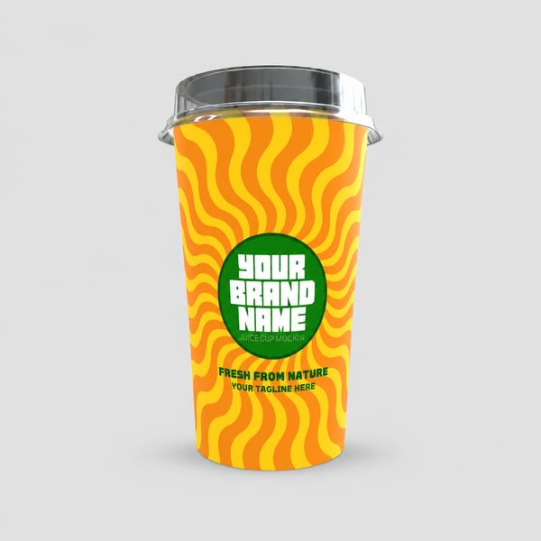 Colorful Juice Cup Packaging Design Mockup