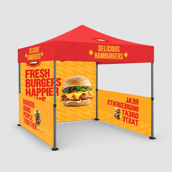 Food & Beverage Pop-Up Promotional Tent Design Mockup