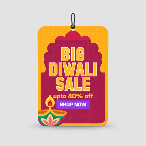 Festive Campaign Sale A5 Dangler Design Mockup