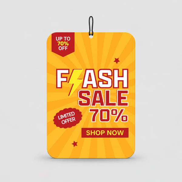 Minimal Flash Sale A5 Dangler Design Mockup