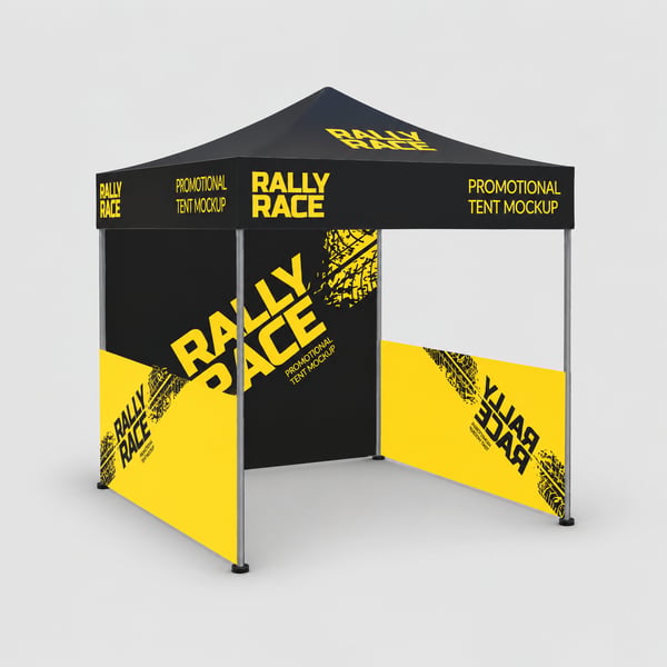 Rally Race Promotional Event Tent Mockup
