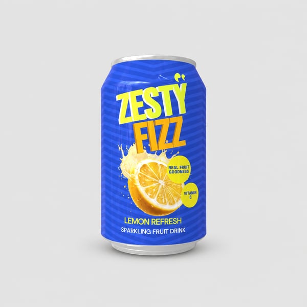 Premium Fruit Juice Beverage Can Design Mockup