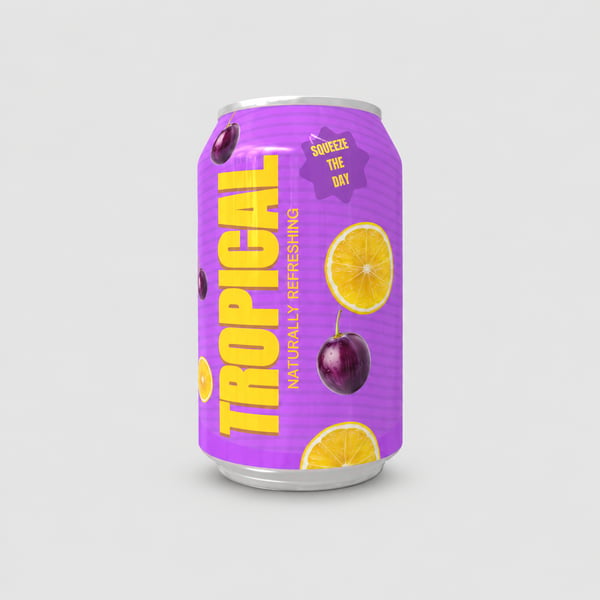 Tropical Beverage Can Design Mockup