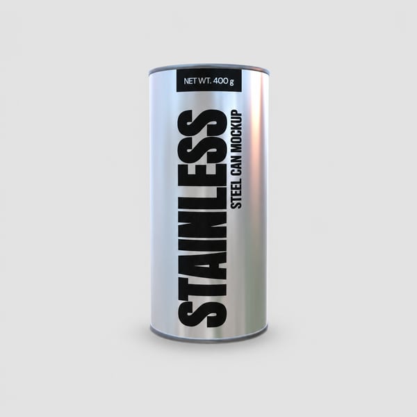 Stainless Steel Tin Can Packaging Mockup