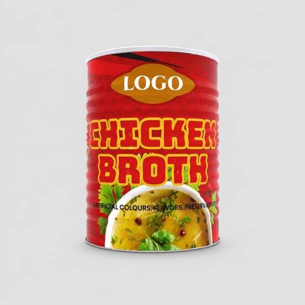 Red Corrugated Metal Soup Can Mockup