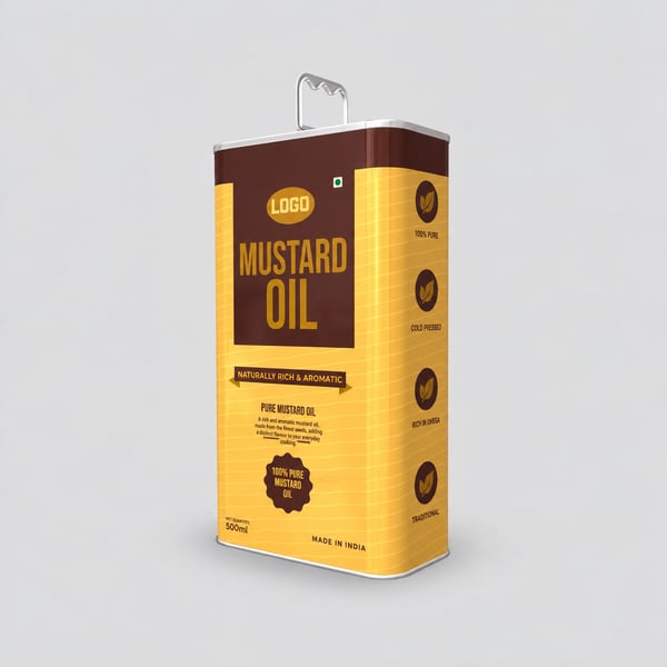 Mustard Oil Tall Can Design Mockup