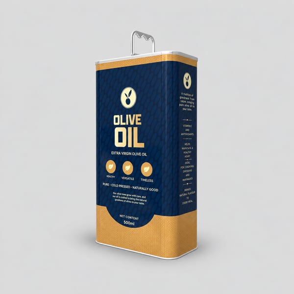 Pure Olive Oil Tall Can Design Mockup