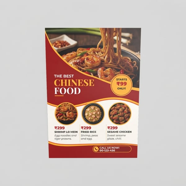 Red Gold Chinese Food Flyer – Leaflet · A7