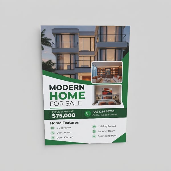 Green Wave Modern Home Flyer – Leaflet · A7