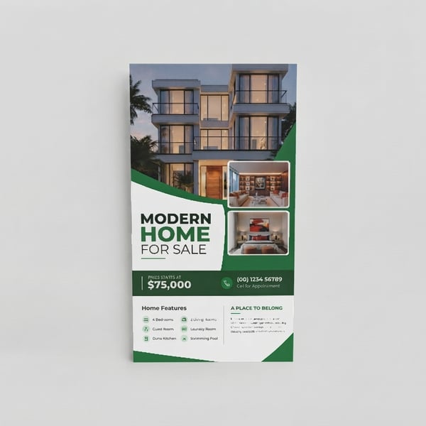Green Wave Modern Home Flyer – Leaflet · Postcard 6×11″