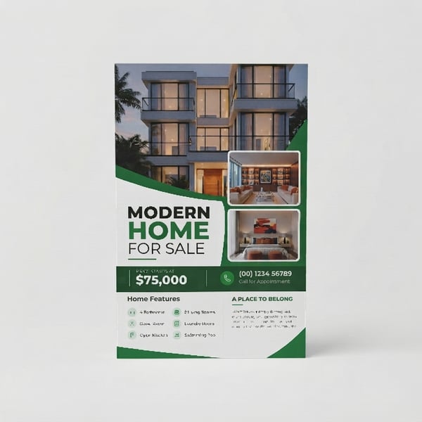Green Wave Modern Home Flyer – Leaflet · Tabloid